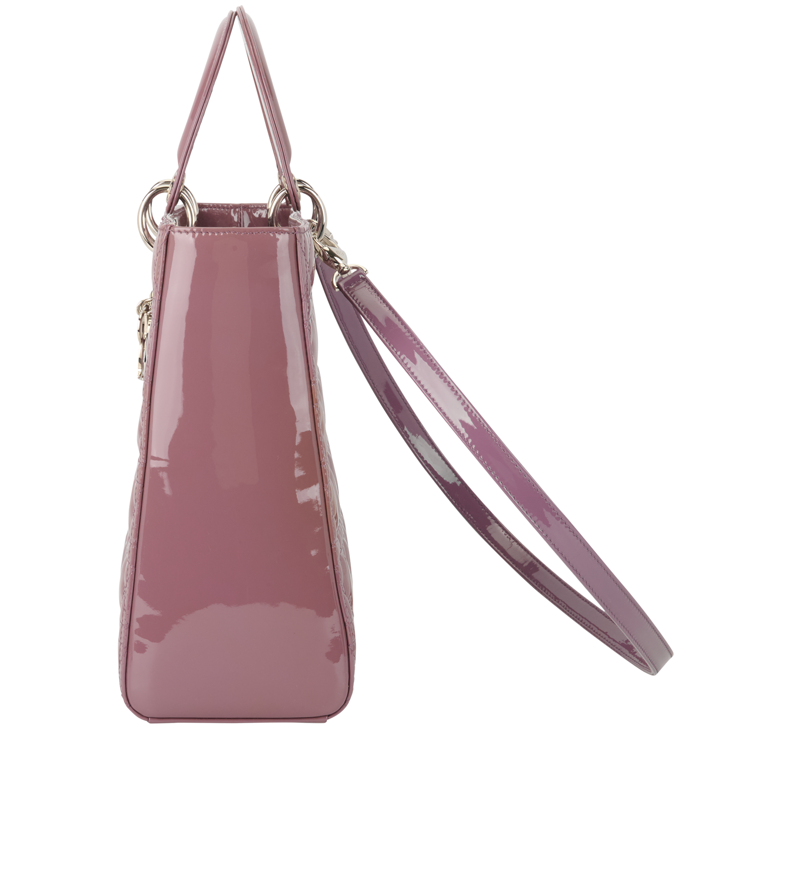 Lady Dior Cannage, &pound;1,500, Handbags, Purple, Patent Leather, Bottom view